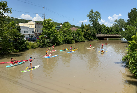 River paddle boarding